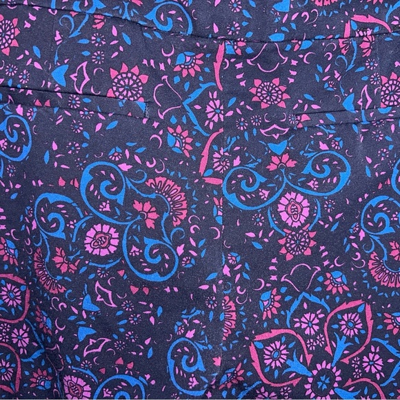 Size 8 Banana Republic Blue Fuchsia Pink Floral Shorts Boho Print Cotton Blend - Picture 3 of 10